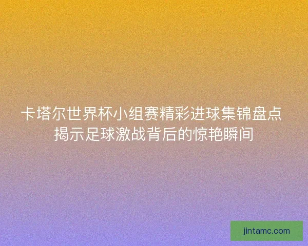 卡塔尔世界杯小组赛精彩进球集锦盘点 揭示足球激战背后的惊艳瞬间